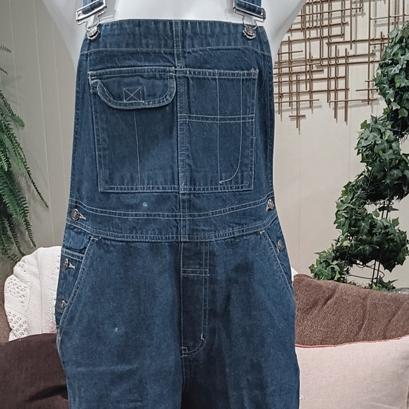 90's Women’s Blue Denim Jean Overalls Sz S Farmer Country Timeless Basic Classic - Picture 7 of 12